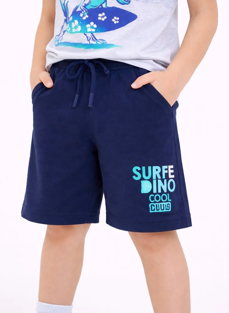 Victor And Jane  Boys Dino Surfer T-Shirt & Navy Shorts Set for Men | Best Price UAE